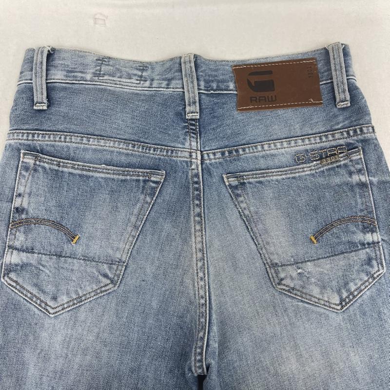 ジースターロゥ G-STAR RAW パンツ デニム、ジーンズ 3301 レザーパッチ ボタンフライ デニム パンツ 28インチ インディゴ / インディゴ / Indigo メンズ USED 古着 中古 50164076