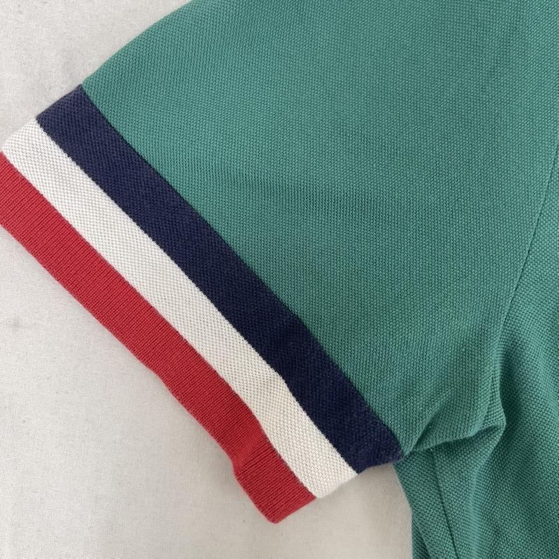 ラコステ ライブ LACOSTE L!VE ポロシャツ 半袖 トリコロール カラー ボーダー リブ 半袖 ポロシャツ 3 緑 / グリーン / green メンズ USED 古着 中古 50164078