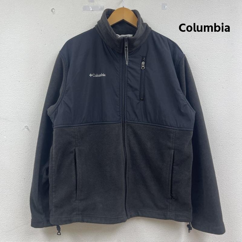 コロンビア Columbia ジャケット、上着 ジャンパー、ブルゾン ロゴ 刺繍 ジップアップ フリース ジャケット ブルゾン M 黒 / ブラック / black メンズ USED 古着 中古 50164080