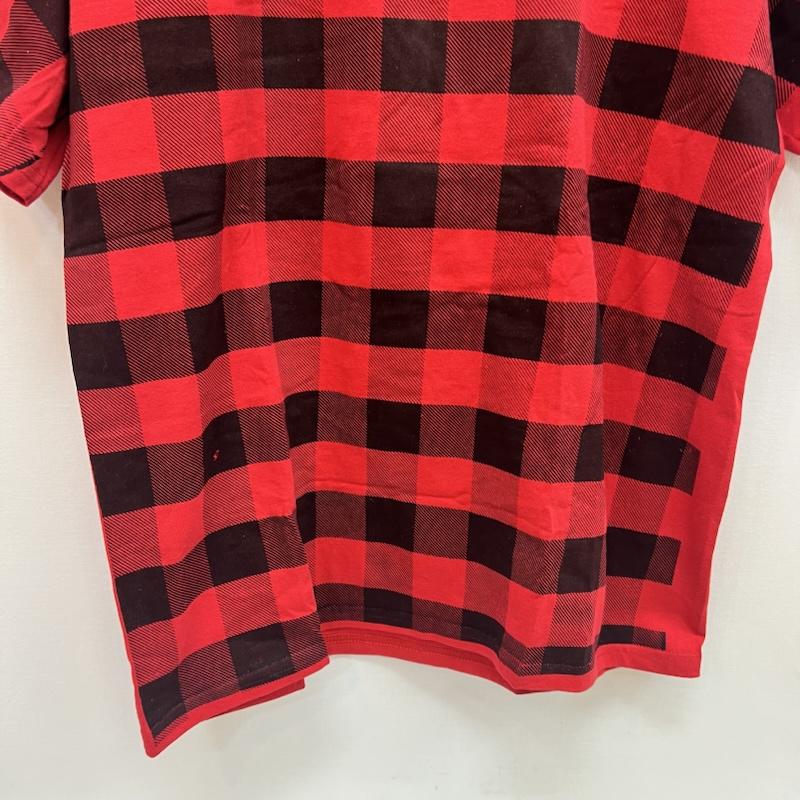 グッドイナフユーケー GOODENOUGH UK Tシャツ 半袖 00s バックロゴ ブロックチェック Tシャツ L 赤 / レッド / red メンズ USED 古着 中古 50164098