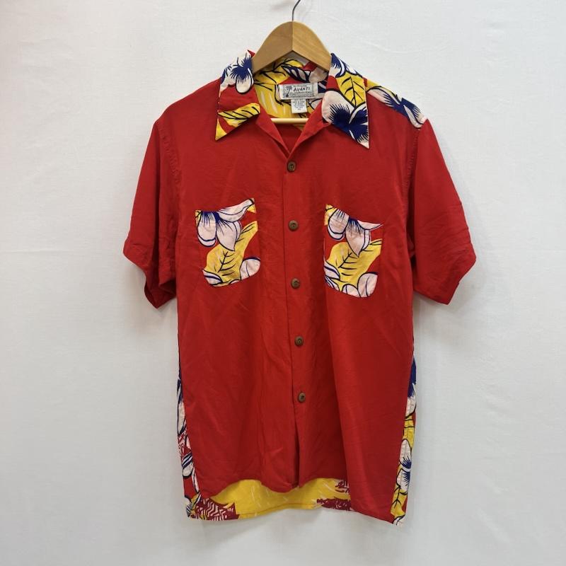 アヴァンティ Avanti シャツ、ブラウス 半袖 フラガール シルク アロハシャツ ハワイアン XS 赤 / レッド / red メンズ USED 古着 中古 50164100