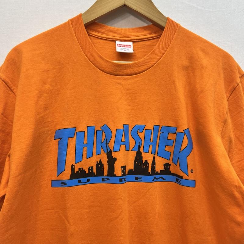 シュプリーム Supreme Tシャツ 半袖 × THRASHER 21AW SKYLINE TEE スラッシャーコラボ M 橙 / オレンジ / orange メンズ USED 古着 中古 50164101