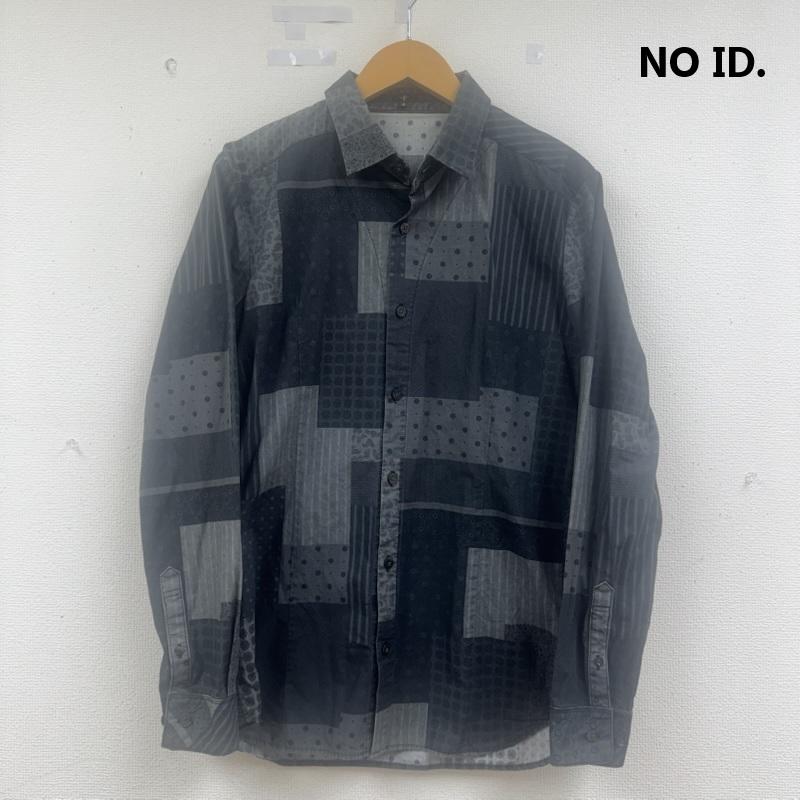 ノーアイディ NO ID. シャツ、ブラウス 長袖 ドット柄 ストライプ柄 ペイズリー柄 パッチワーク 総柄 長袖 シャツ 2号 黒 / ブラック / black メンズ USED 古着 中古 50164106