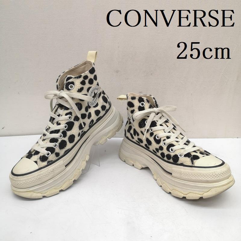 コンバース CONVERSE スニーカー スニーカー 1SD724 3131023 アニマルファー HI ダルメシアン 厚底 トレックウエーブ ALL STAR TREKWAVE 25.0cm 白 / ホワイト / white レディース USED 古着 中古 50164111