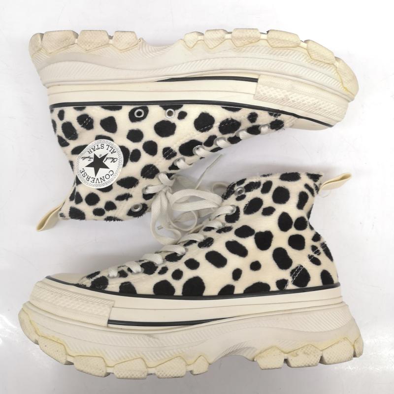 コンバース CONVERSE スニーカー スニーカー 1SD724 3131023 アニマルファー HI ダルメシアン 厚底 トレックウエーブ ALL STAR TREKWAVE 25.0cm 白 / ホワイト / white レディース USED 古着 中古 50164111