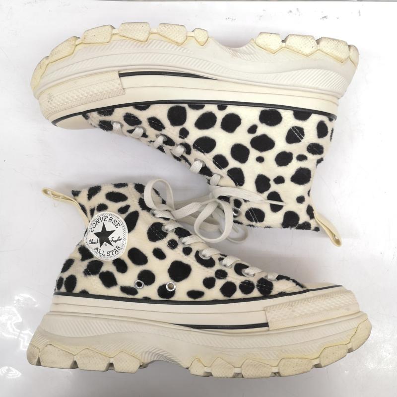 コンバース CONVERSE スニーカー スニーカー 1SD724 3131023 アニマルファー HI ダルメシアン 厚底 トレックウエーブ ALL STAR TREKWAVE 25.0cm 白 / ホワイト / white レディース USED 古着 中古 50164111