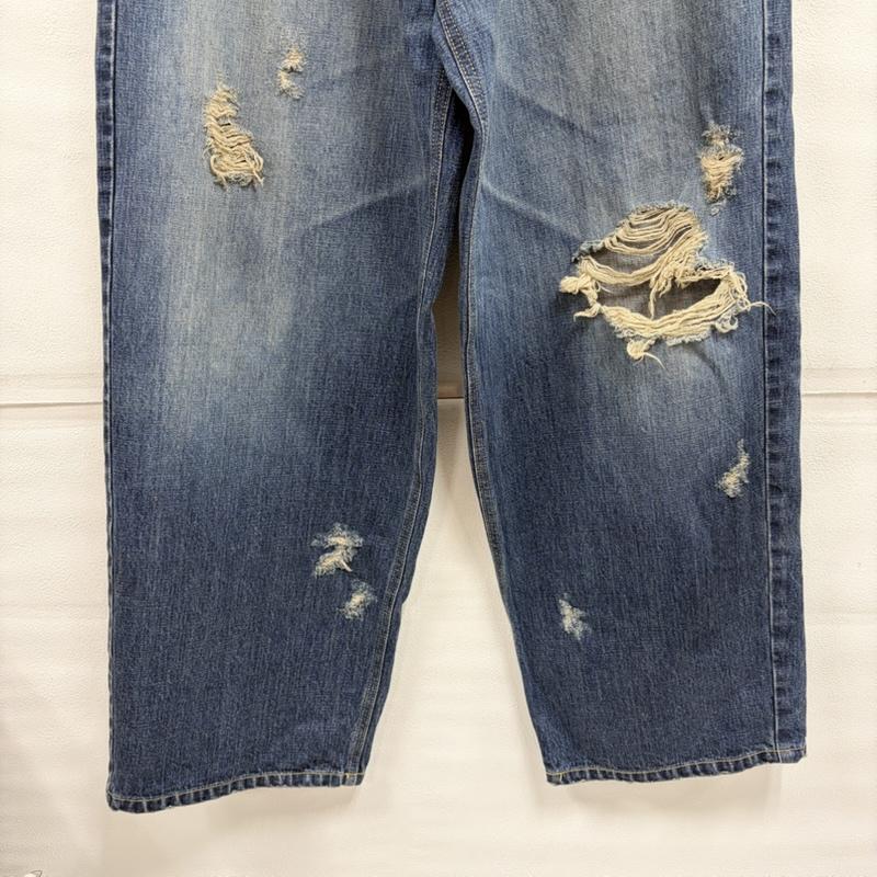 ミハラヤスヒロ MIHARAYASUHIRO パンツ デニム、ジーンズ KAMIYA カミヤ 25AW Super Baggy Denim Pants ワイド バギー デニム ジーンズ ハード エイジング加工 M ダメージ加工 インディゴ / インディゴ / Indigo メンズ USED 古着 中古 50164114