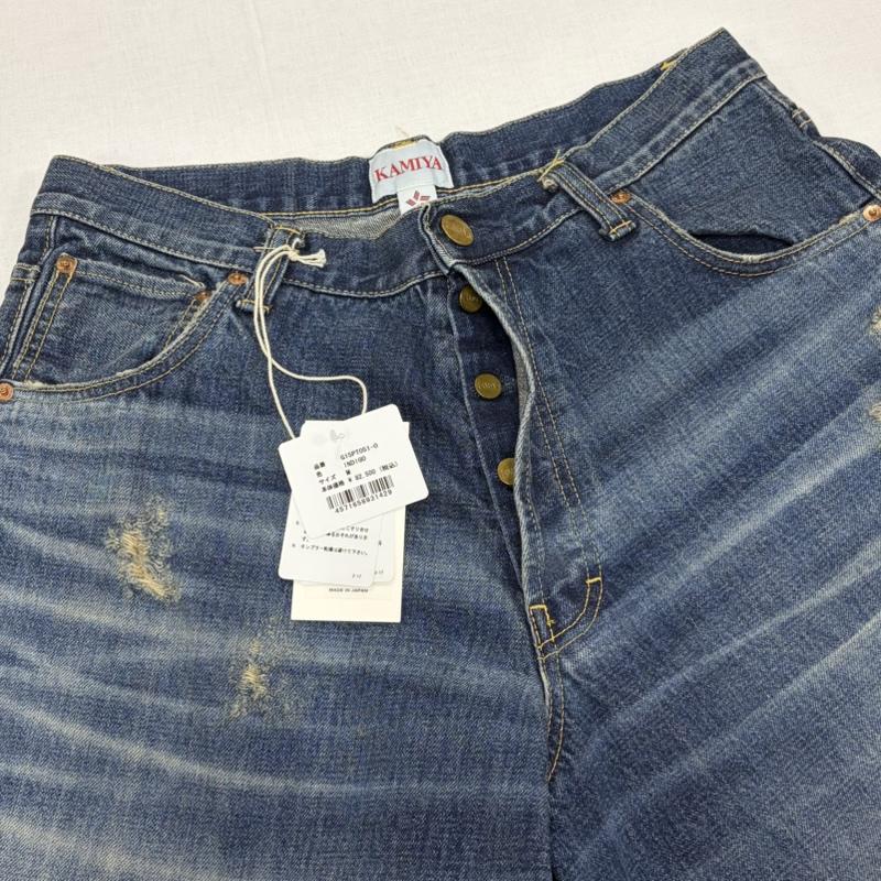 ミハラヤスヒロ MIHARAYASUHIRO パンツ デニム、ジーンズ KAMIYA カミヤ 25AW Super Baggy Denim Pants ワイド バギー デニム ジーンズ ハード エイジング加工 M ダメージ加工 インディゴ / インディゴ / Indigo メンズ USED 古着 中古 50164114