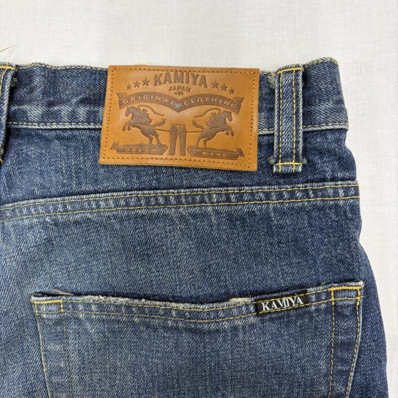 ミハラヤスヒロ MIHARAYASUHIRO パンツ デニム、ジーンズ KAMIYA カミヤ 25AW Super Baggy Denim Pants ワイド バギー デニム ジーンズ ハード エイジング加工 M ダメージ加工 インディゴ / インディゴ / Indigo メンズ USED 古着 中古 50164114