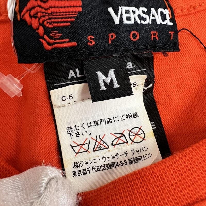 ヴェルサーチ VERSACE Tシャツ 半袖 90s 00s スパンコール ロゴ Tシャツ M 橙 / オレンジ / orange レディース USED 古着 中古 50164115