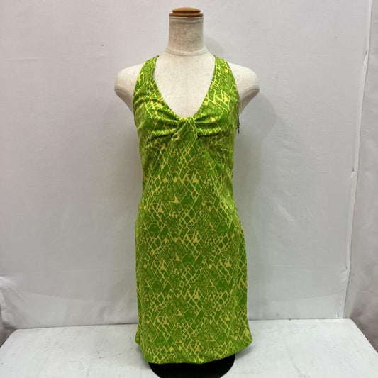 ヴェルサーチジーンズクチュール VERSACE JEANS COUTURE ワンピース ミニスカート ホルターネック ドレープ ワンピース ドレス 40 緑 / グリーン / green レディース USED 古着 中古 50164117
