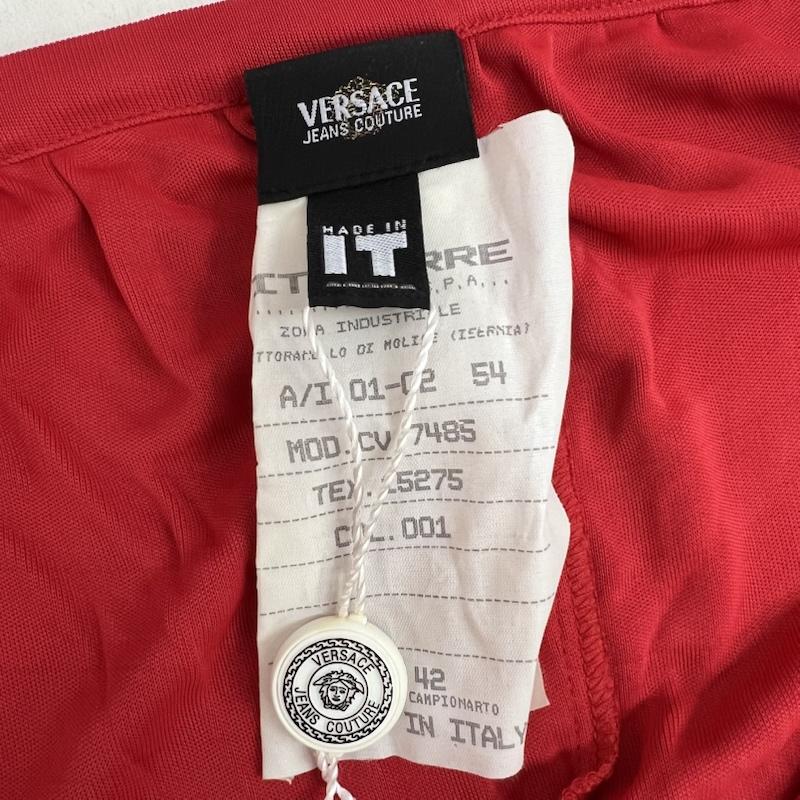 ヴェルサーチジーンズクチュール VERSACE JEANS COUTURE ワンピース ひざ丈スカート バロック調 メドゥーサ 切替 ワンピース ドレス 42 赤 / レッド / red レディース USED 古着 中古 50164118