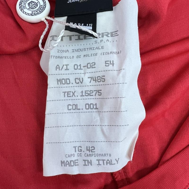 ヴェルサーチジーンズクチュール VERSACE JEANS COUTURE ワンピース ひざ丈スカート バロック調 メドゥーサ 切替 ワンピース ドレス 42 赤 / レッド / red レディース USED 古着 中古 50164118