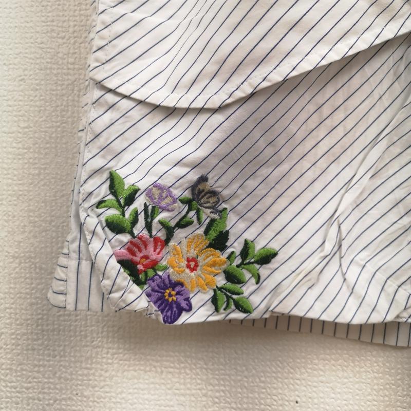 キス KITH パンツ ショートパンツ ロゴ 刺繍 フラワー 花柄 ピンストライプ柄 フラップ付き カーゴ ポケット ハーフ パンツ S メンズ USED 古着 中古 50164124