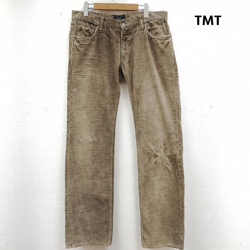 ティーエムティー TMT パンツ ワークパンツ、ペインターパンツ 日本製 クラッシュ加工 リペア加工 ダメージ加工 コーデュロイ パンツ L ベージュ / ベージュ / beige メンズ USED 古着 中古 50164127