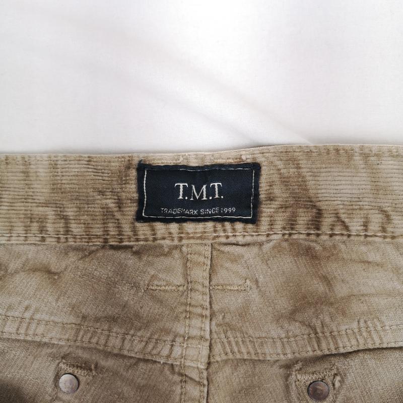 ティーエムティー TMT パンツ ワークパンツ、ペインターパンツ 日本製 クラッシュ加工 リペア加工 ダメージ加工 コーデュロイ パンツ L ベージュ / ベージュ / beige メンズ USED 古着 中古 50164127