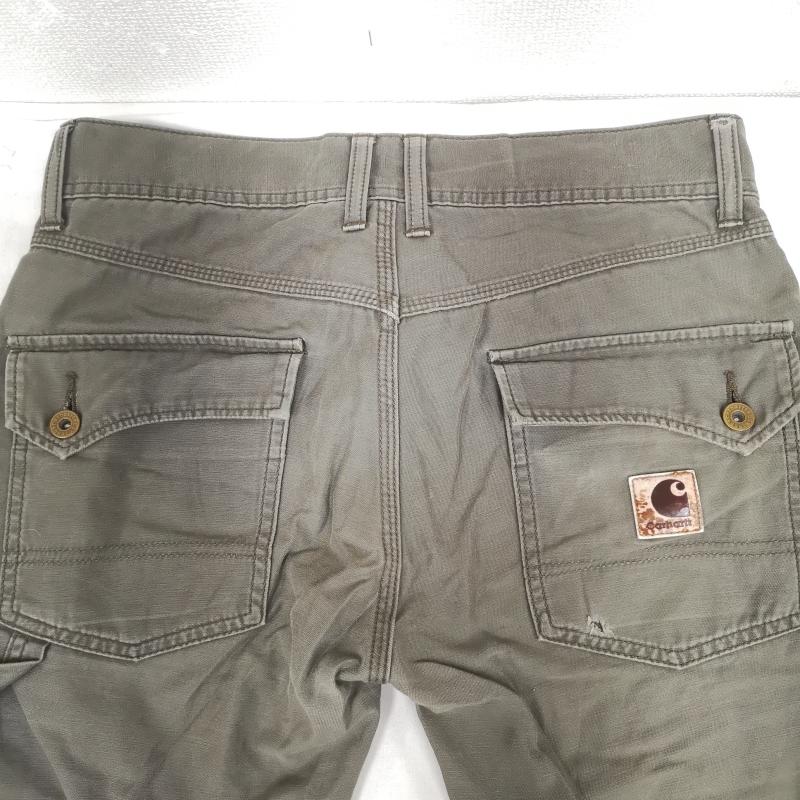 カーハート Carhartt パンツ ワークパンツ、ペインターパンツ ベイカーポケット ハンマーループ スクエアロゴ ペインター パンツ 30インチ カーキ / カーキ / khaki メンズ USED 古着 中古 50164130