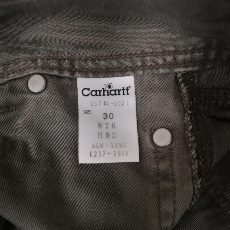 カーハート Carhartt パンツ ワークパンツ、ペインターパンツ ベイカーポケット ハンマーループ スクエアロゴ ペインター パンツ 30インチ カーキ / カーキ / khaki メンズ USED 古着 中古 50164130
