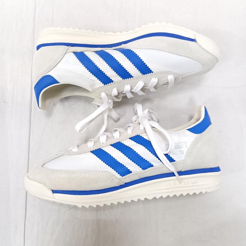 アディダス adidas スニーカー スニーカー SL 72 RS チョークホワイト ブルー SL72シューズ ラバーアウトソール jh8644 24.5cm 無地 白 / ホワイト / white X 青 / ブルー / blue X ナチュラル / ナチュラル / レディース USED 古着 中古 50164136