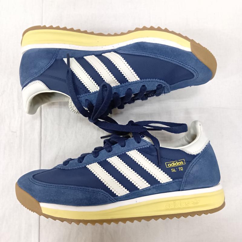 アディダス adidas スニーカー スニーカー SL 72 RS カレッジネイビー SL72シューズ ラバーアウトソール JQ3500 24.5cm 無地 紺 / ネイビー / navy X オフホワイト / オフホワイト / レディース USED 古着 中古 50164137