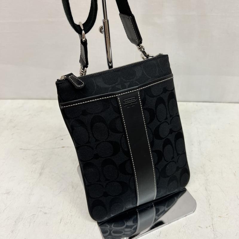 コーチ COACH ショルダーバッグ ショルダーバッグ シグネチャー ショルダーバッグ レザー切替 - 黒 / ブラック / black レディース USED 古着 中古 50164142