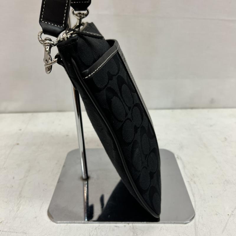 コーチ COACH ショルダーバッグ ショルダーバッグ シグネチャー ショルダーバッグ レザー切替 - 黒 / ブラック / black レディース USED 古着 中古 50164142