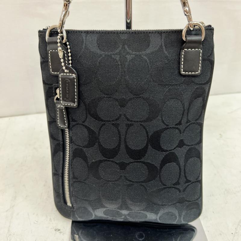 コーチ COACH ショルダーバッグ ショルダーバッグ シグネチャー ショルダーバッグ レザー切替 - 黒 / ブラック / black レディース USED 古着 中古 50164142