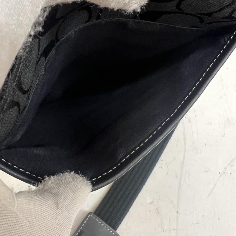 コーチ COACH ショルダーバッグ ショルダーバッグ シグネチャー ショルダーバッグ レザー切替 - 黒 / ブラック / black レディース USED 古着 中古 50164142
