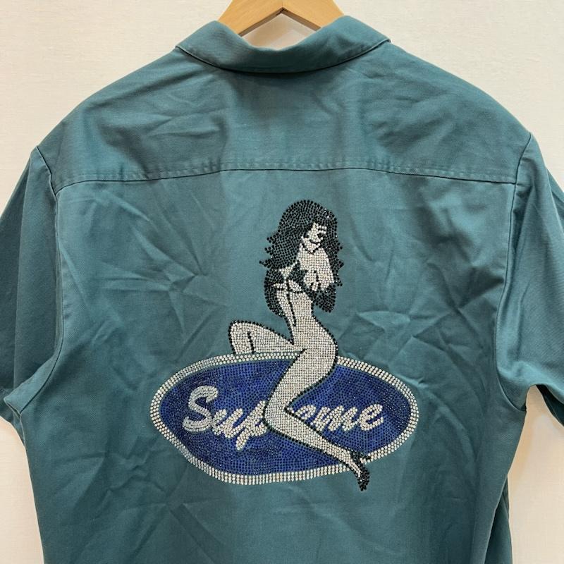 シュプリーム Supreme シャツ、ブラウス 半袖 25ss Rhinestone Pin Up S/S Work Shirt ラインストーン M 緑 / グリーン / green メンズ USED 古着 中古 50164149