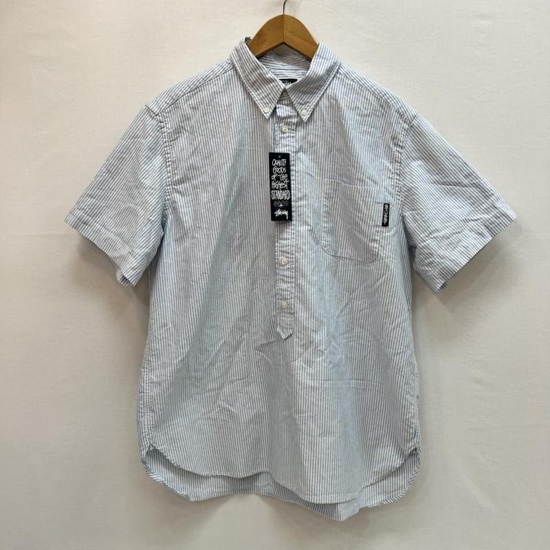 ステューシー STUSSY シャツ、ブラウス 半袖 USA製 ストライプ ボタンダウン プルオーバー シャツ M メンズ USED 古着 中古 50164158