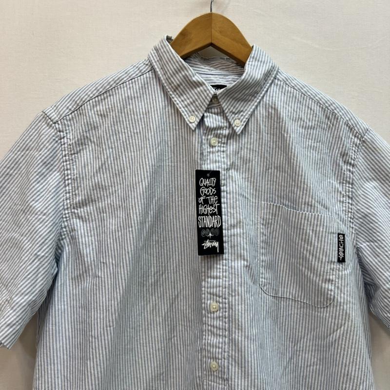 ステューシー STUSSY シャツ、ブラウス 半袖 USA製 ストライプ ボタンダウン プルオーバー シャツ M メンズ USED 古着 中古 50164158