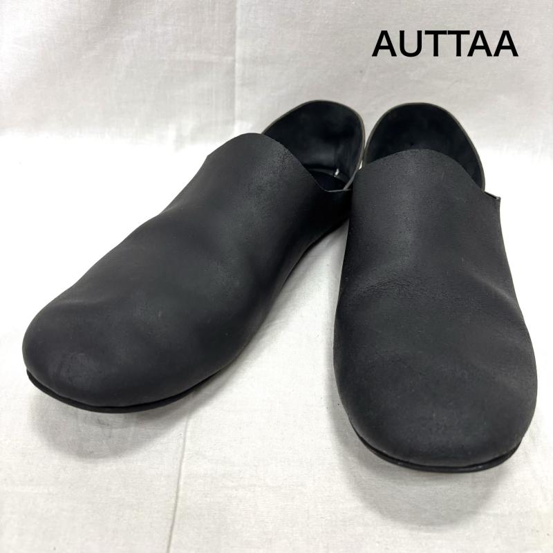 古着 USED スリッポン スリッポン AUTTAA アウッタ Room Shoes レザースリッポンシューズ ブラック - 無地 黒 / ブラック / black メンズ USED 古着 中古 50164164