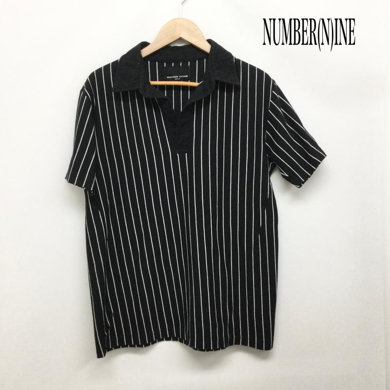 ナンバーナイン デニム NUMBER (N)INE DENIM ポロシャツ 半袖 NUMBER (N)INE DENIM ストライプ ポロシャツ M ストライプ 黒 / ブラック / black メンズ USED 古着 中古 50164167