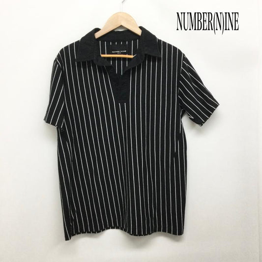 ナンバーナイン デニム NUMBER (N)INE DENIM ポロシャツ 半袖 NUMBER (N)INE DENIM ストライプ ポロシャツ M ストライプ 黒 / ブラック / black メンズ USED 古着 中古 50164167