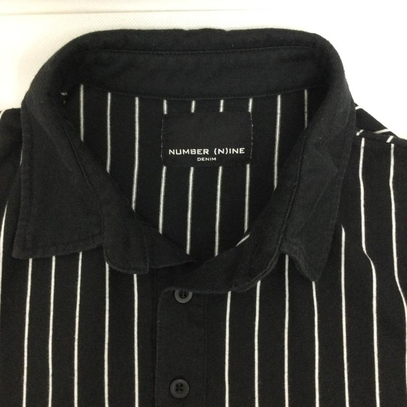 ナンバーナイン デニム NUMBER (N)INE DENIM ポロシャツ 半袖 NUMBER (N)INE DENIM ストライプ ポロシャツ M ストライプ 黒 / ブラック / black メンズ USED 古着 中古 50164167