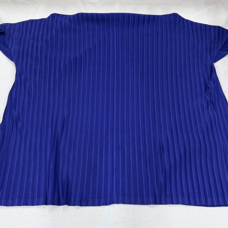 プリーツプリーズ PLEATS PLEASE カーディガン 長袖 ISSEY MIYAKE イッセイミヤケ プリーツ カーディガン 羽織 3 無地 青 / ブルー / blue レディース USED 古着 中古 50164168
