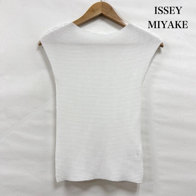 イッセイミヤケ ISSEY MIYAKE タンクトップ タンクトップ me ワッフルプリーツ カットソー ノースリーブ 無地 MI31KK367 - 無地 白 / ホワイト / white レディース USED 古着 中古 50164169