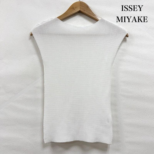 イッセイミヤケ ISSEY MIYAKE タンクトップ タンクトップ me ワッフルプリーツ カットソー ノースリーブ 無地 MI31KK367 - 無地 白 / ホワイト / white レディース USED 古着 中古 50164169