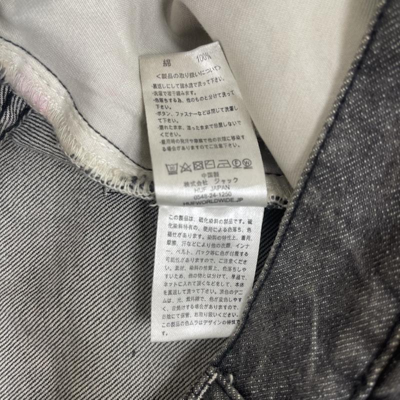 ハフ HUF パンツ デニム、ジーンズ ワイド ブラック テーパード バギー デニム パンツ 28インチ 黒 / ブラック / black メンズ USED 古着 中古 50164176