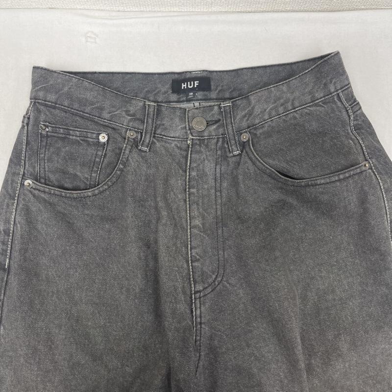 ハフ HUF パンツ デニム、ジーンズ ワイド ブラック テーパード バギー デニム パンツ 28インチ 黒 / ブラック / black メンズ USED 古着 中古 50164176