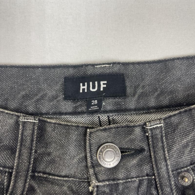 ハフ HUF パンツ デニム、ジーンズ ワイド ブラック テーパード バギー デニム パンツ 28インチ 黒 / ブラック / black メンズ USED 古着 中古 50164176