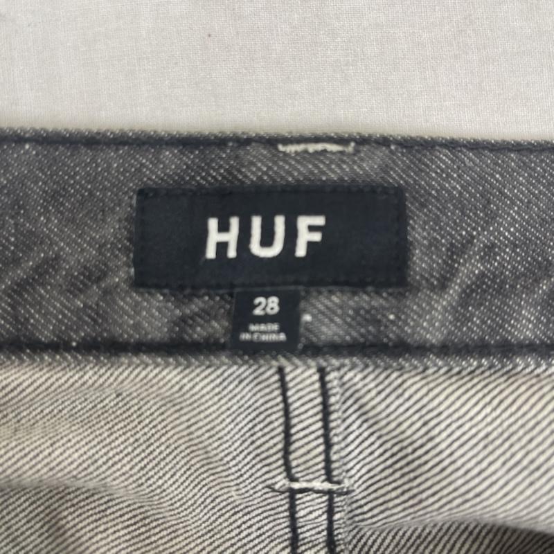 ハフ HUF パンツ デニム、ジーンズ ワイド ブラック テーパード バギー デニム パンツ 28インチ 黒 / ブラック / black メンズ USED 古着 中古 50164176