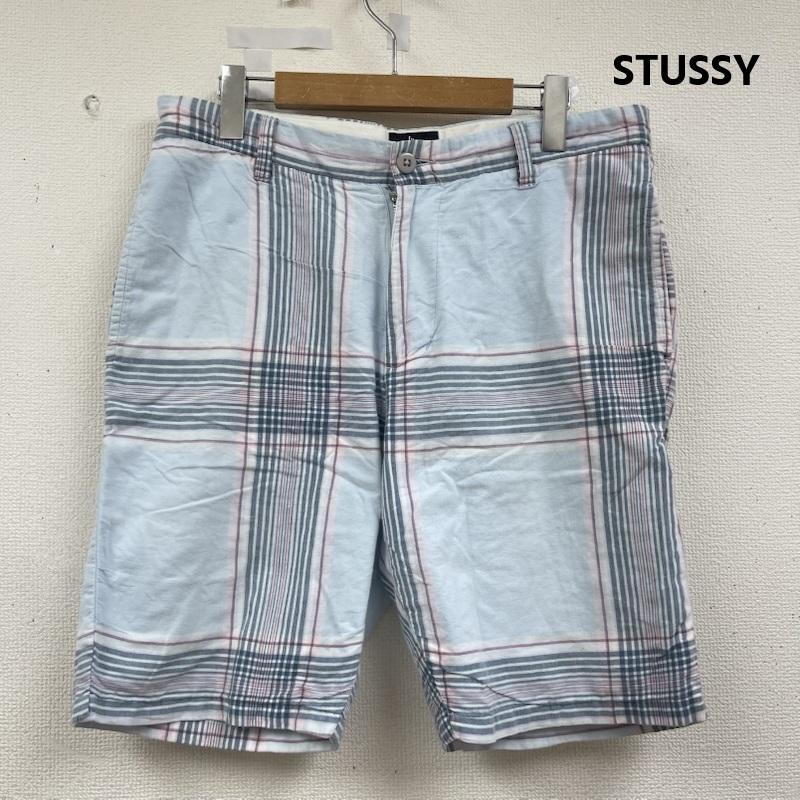 ステューシー STUSSY パンツ ショートパンツ チェック柄 ショート パンツ ハーフ パンツ 32 水色 / ライトブルー / メンズ USED 古着 中古 50164178