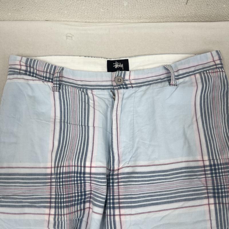 ステューシー STUSSY パンツ ショートパンツ チェック柄 ショート パンツ ハーフ パンツ 32 水色 / ライトブルー / メンズ USED 古着 中古 50164178