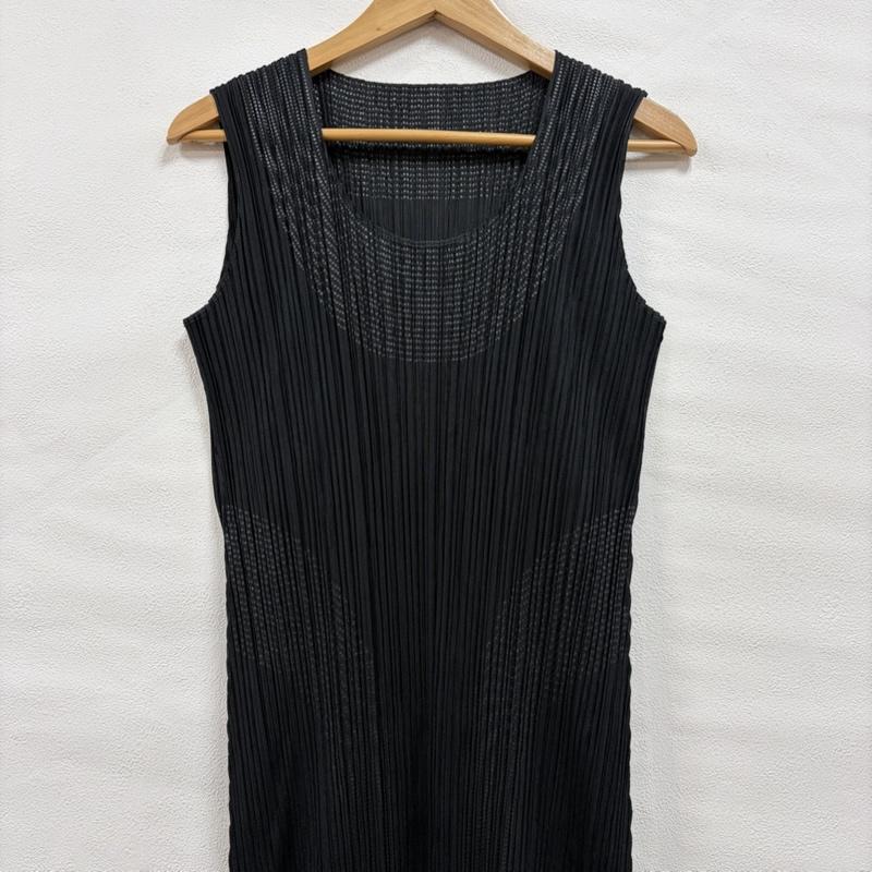 プリーツプリーズ PLEATS PLEASE ワンピース ロングスカート 17SS ISSEY MIYAKE イッセイミヤケ ノースリーブ プリーツ ワンピース PP71-JH676 2 黒 / ブラック / black レディース USED 古着 中古 50164181