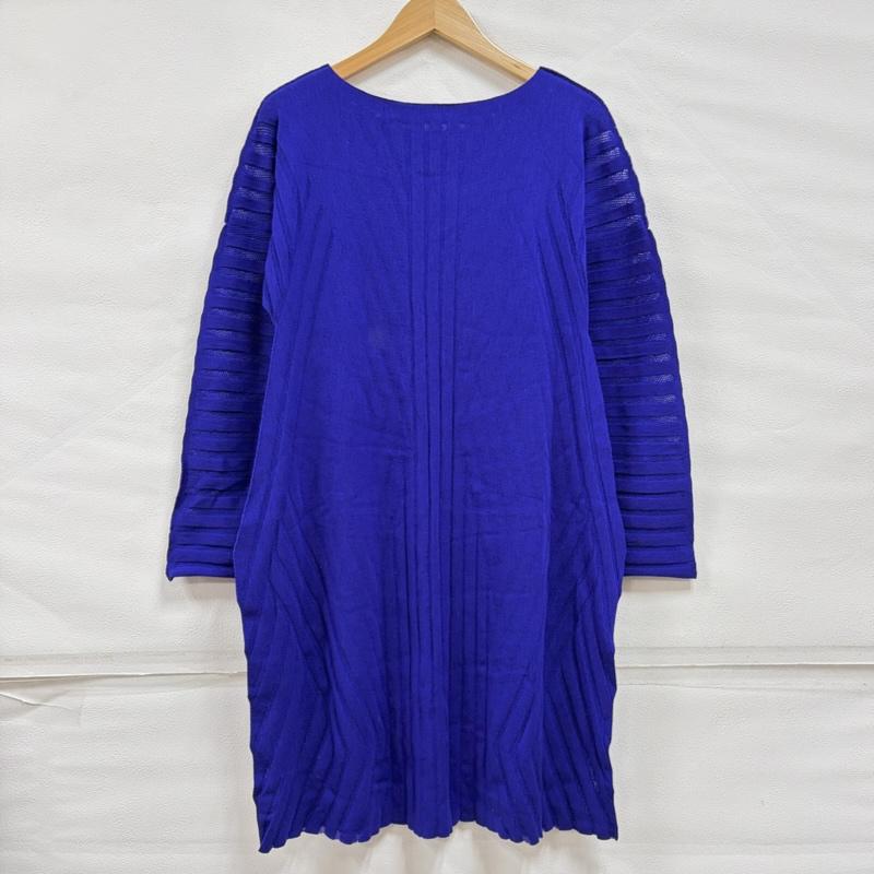 イッセイミヤケ ISSEY MIYAKE ワンピース ひざ丈スカート A-POC エイポック 長袖 ロング メッシュ ワンピース IM54KH706 2 無地 青 / ブルー / blue レディース USED 古着 中古 50164182