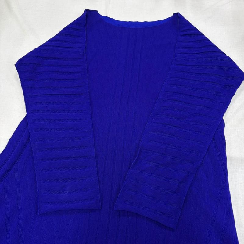 イッセイミヤケ ISSEY MIYAKE ワンピース ひざ丈スカート A-POC エイポック 長袖 ロング メッシュ ワンピース IM54KH706 2 無地 青 / ブルー / blue レディース USED 古着 中古 50164182