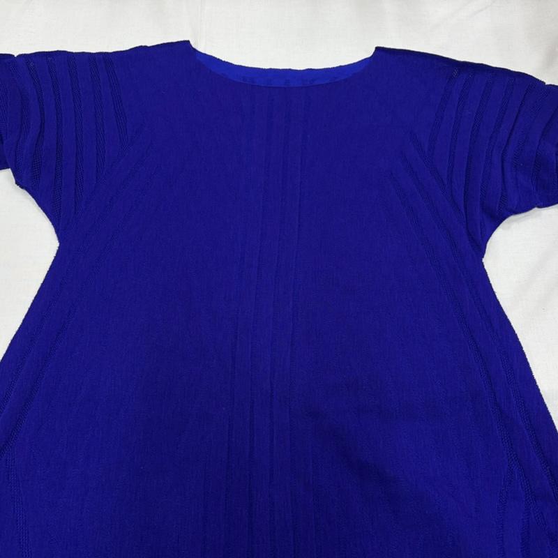 イッセイミヤケ ISSEY MIYAKE ワンピース ひざ丈スカート A-POC エイポック 長袖 ロング メッシュ ワンピース IM54KH706 2 無地 青 / ブルー / blue レディース USED 古着 中古 50164182