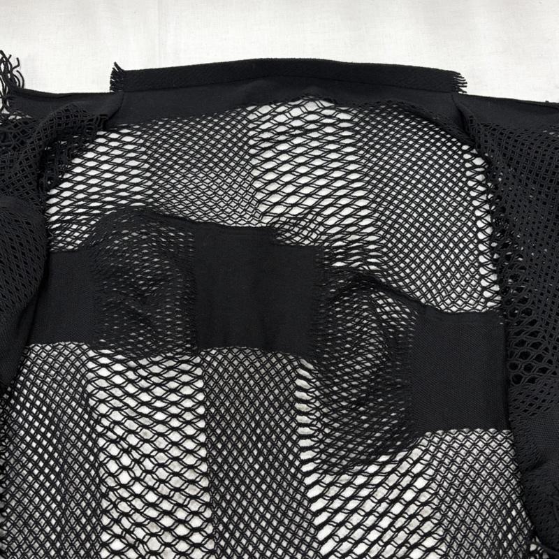 イッセイミヤケ ISSEY MIYAKE カーディガン 半袖 A-POC 薄手 メッシュ フリンジ カーディガン IM11KO007 2 無地 黒 / ブラック / black レディース USED 古着 中古 50164183