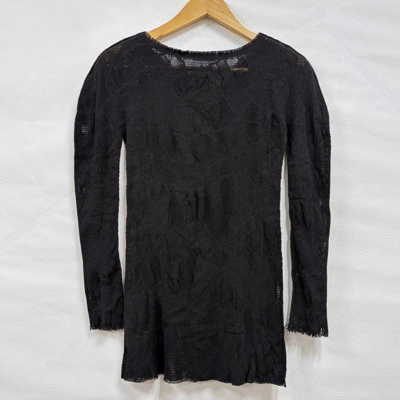 イッセイミヤケ ISSEY MIYAKE カットソー 長袖 A-POC メッシュ ニット フリンジ 長袖 カットソー IM33KH709 日本製 2 無地 黒 / ブラック / black レディース USED 古着 中古 50164185